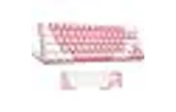 Portable 60&percnt; Mechanical Gaming Keyboard&comma; LED Backlit Compact 61 Key Mini Wired Office Keyboard with Blue Switches for Windows Laptop Mac - Pink&sol;White
