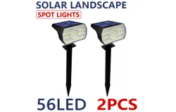 Ugecl，Solar Spot Lights Outdoor&comma; &lbrack;56LED&sol;3 Colors&rsqb; -2 Pack