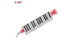 QI MEI QM27A 27 Keys Keybokard Harmonica Portable Melodica Musical Education Instruments for Beginners Students Pink