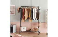 Floor-Standing Metal Coat Rack&comma; Clothing Coat Rack With Bottom Rack&comma; Hanger For Hanging Clothes And Coats