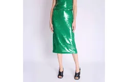 Berenice Jamy Sequin Skirt In Green