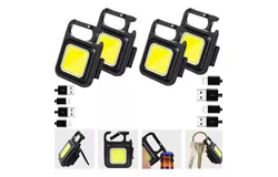 2 paquetes Linterna LED pequeña, Mini Antorcha LED COB, LED Lámpara de Inspección Recargable llavero linterna multifuncional portátil bolsillo luz con gancho base magnética pequeña linterna