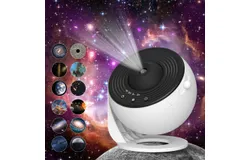 Galaxy Projector for Bedroom&comma; HD Image Star Projector Galaxy Light Adjustable Knob&comma; 13 Film Discs Planetarium Projector for Kids&comma; 360&deg; Rotating 1&sol;2h Timer Simple 3-Button Control，Black&sol;White
