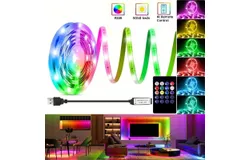 LED Strip Light Music Sync 5M&comma; USB Powered LED Light Strip with Remote Waterproof RGB 5050 Color Changing LED Strip TV Backlights for Home Decoration&comma; TV&comma; PC&comma; Mirror