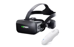 VR Glasses - Virtual Reality 3D Glasses are Equipped with Headphones for 4&period;5 to 6&period;0 inch Smartphone Virtual Reality Blu-ray VR Glasses -Black J20 &plus;WhiteY1