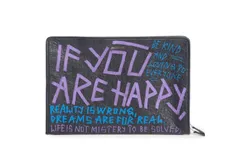 Balenciaga Bazar Graffiti Purple Blue Black Arena Leather Pouch
