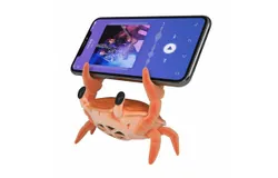 Bluetooth speaker&comma; creative crab with claws wireless multi-functional Bluetooth speaker&comma; mobile phone holder&comma; small audio subwoofer&comma; portable speaker&comma; funny gift&comma; orange丨speaker holder two-in-one丨fashionable ornament