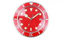Illuminated Wall Clock&comma; Analog Clock Diameter 34cm&comma; Silent Non-Tick Wall Clock Battery Powered Decoration for Kitchen&comma; Office&comma; Bedroom&comma; Bathroom&comma; Luxury&comma; &lpar;Red A1&rpar;