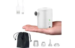 Electric Air Pump-Portable Air Pump with 2000mAh Battery USB Rechargeable to Inflate Deflate for Swimming Ring&comma;Pool Floats，Air Bed，Storage Bag Pumping - Non-Vacuum Effect-White