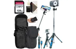 Neoprene Compact Protective Carrying Case for Digital Camera Sony ZV-1 RX100 VII VA VI V IV III II DSC W800 W830 for Canon SX740 ELPH 360 IXY 650 IXUS 285 Cameras for Travel &plus; 128GB SDXC&sol;SDHC Card &plus; Streaming Essentials Tripod Selfie Stick &plus; Cleaning Kit