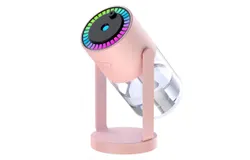 Starry Sky Projection Humidifier USB Ultrasonic Car Air Humidifier Home&lpar;Shaking Head Style - Pink&comma;79 &ast; 79 &ast; 164mm&rpar;