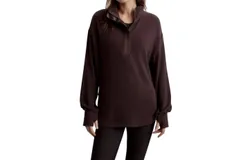 Varley Roeder Half Zip Midlayer Top In Coffee Bean