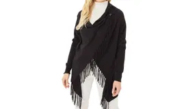 Ltx Sportswear Fringed Wrap Top In Black