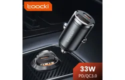PD33W Super Fast Charge QC3&period;0 Mini metal pull ring car charger for Huawei Apple