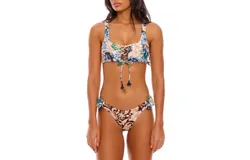 Agua Bendita Rachel Cardumen Ruffled Bottom In Brown Multi