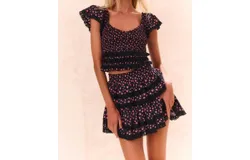 Loveshackfancy Ruffle Mini Skirt In Pink Noir