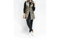 Anorak Chevron Waxed Vest In Taupe