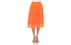 falda midi plegada de chiffon para mujer