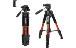 Mobile phone tripod&comma; camera tripod&comma; with 3-way swivel head&comma; camera tripod &lpar;quick release plate&comma; mobile phone holder and bag&comma; 48-140 cm&rpar;