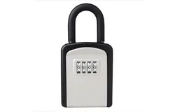 Key Lock Box&comma; 4 Digit Combination Key Storage Lock Box&comma; Portable Wall Mounted Security Lock Box with Combination for Home&comma; Apartment&comma; Realtor Garage Spare Keys-G10 grey  hook