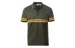 Gioberti Mens Double Striped Contrast Polo Shirt with Pocket - Yarn Dye