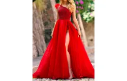 Sherri Hill One Shoulder Beaded Bodysuit Gown In Bright Pink