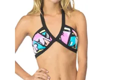 Bikini Lab Bandeau Halter Bikini Top In Bik Downtown Funk