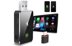 Wireless Carplay Adapter & Android Auto Wireles Adapter 2 in 1&comma;2025 Upgrade&comma;Mini USB Design&comma;Plug and Play&comma;Intelligent Temperature Control&comma;Stable Connection&comma;No Delay&comma;for Apple iPhone & Android - Black