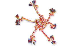 Meow& Interactive Rope Toys Indestructible 1&period;7lbs Ropes with 7 Knots for Aggressive Chewers and Large Dogs&comma; Ideal for Multi-Dog Tug of War and Teeth Cleaning Enrichment for Medium Breeds-Orange