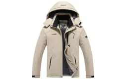 Men&apos;s winter outerwear waterproof ski jacket warm fleece jacket multi-pocket parka raincoat