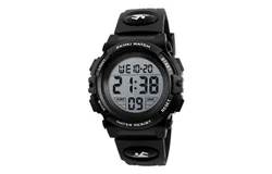 SKMEI Children Watch Wristwatch Fashion Multifunction Waterproof Outdoor Sports Luminous Watch for Kids Students Boys 1266 Black