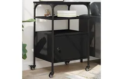 Printer Stand 3-Tier Black 19&period;7"x15&period;7"x29&period;9" Engineered Wood