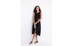 Overlap Midi Skirt in Black