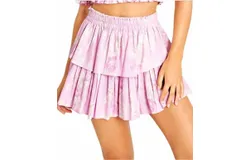 Loveshackfancy Ruffle Mini Skirt In Powder Pink