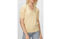 6397 Elbow V-Neck Top In Honey