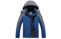 Men&apos;s winter outerwear waterproof ski jacket warm fleece jacket multi-pocket parka raincoat