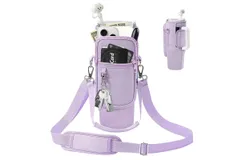 Ziley Stanley Water Bottle Bag with Cell Phone Pouch Adjustable Shoulder Strap 40oz Stanley Water Bottle Bag Stanley Cup Accessory