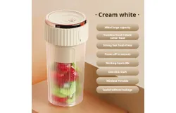 Juicing cup tons tons cup wireless large capacity portable home juicer multi-function electric fruit juice machine- 【Six Blade】B8 milk white-300ml  Single Cup &plus; Juice Lid
