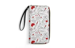 Blood Medical Equipment Pattern Wallet for Womens PU Leather Zip Around Wallers Clutch Wristlet Travel Long Purse