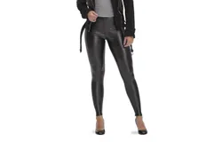 Hue Leatherette High Rise Leggings In Black
