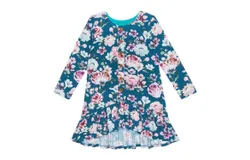 Posh Peanut Girl&apos;s Long Sleeve Henley Hi Low Dress In Keisha