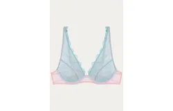 Dora Larsen Iris High Apex Underwire Bra In Pastel Sage&sol;peach&sol;dusky Lilac