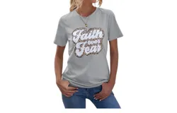 Sweet Lover Fashion Faith Over Fear Tee In Grey
