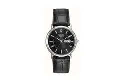 Citizen Men&apos;s Leather Strap Eco-Drive Watch In Black