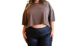 Rae Mode Can&apos;t Handle It Cropped T-Shirt In Brown