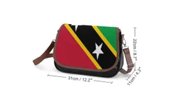 Flag of Saint Kitts And Nevis Vintage Crossbody Bag for Women Medium Leather Hobo Bags Shoulder Bag Classic City Leather Satchels