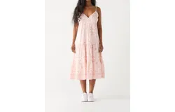 Dex Crossover Midi Dress In Terracota Floral