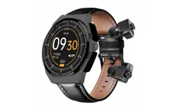 JM08 2-in-1 Smart Watch with Earbuds 1&period;39 Inch Smart Watch TWS HiFi Stereo Wireless Earphone Combo Bluetooth Phone for Android iOS &lpar;Black Belt&rpar;