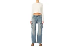 Dl1961 - Women&apos;s Zoie Wide Leg Low Rise Relaxed Vintage Jean In Aged Mid Cargo
