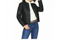 Levi&apos;s Classic Faux Sherpa Lined Faux Leather Trucker Jacket In Black